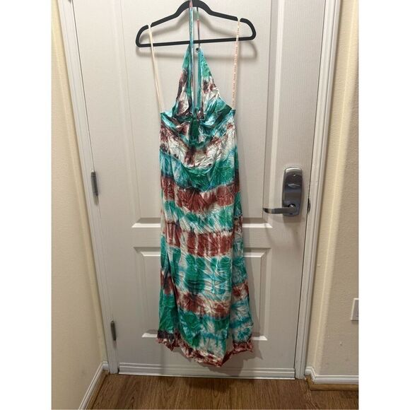 Raga To Dye For Halter Maxi Dress Size S vacation Beachwear Swim Cover Up NWT - Picture 6 of 8